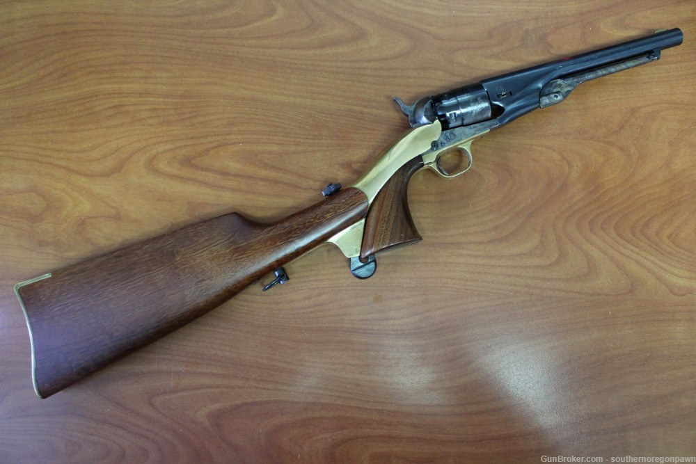 Pietta 1860 Army .44 Cal Percussion Revolver W/ Shoulder Stock-img-0