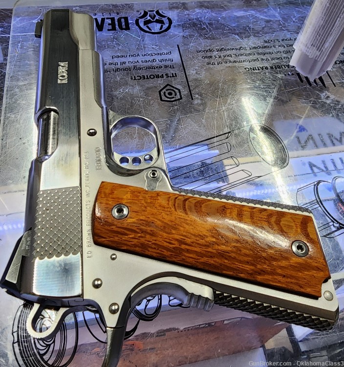 Used Ed Brown Kobra 1911 in great shape Polished Stainless Steel No CC fee-img-0