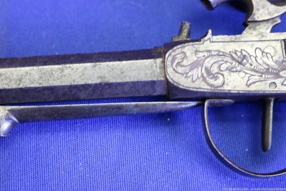 L & Co  Snap Bayonet  folding .44 cal Percussion pistol walnut  Antique -img-3