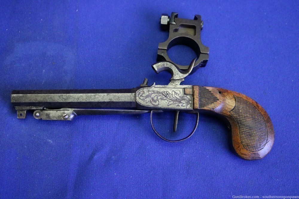 L & Co  Snap Bayonet  folding .44 cal Percussion pistol walnut  Antique -img-0