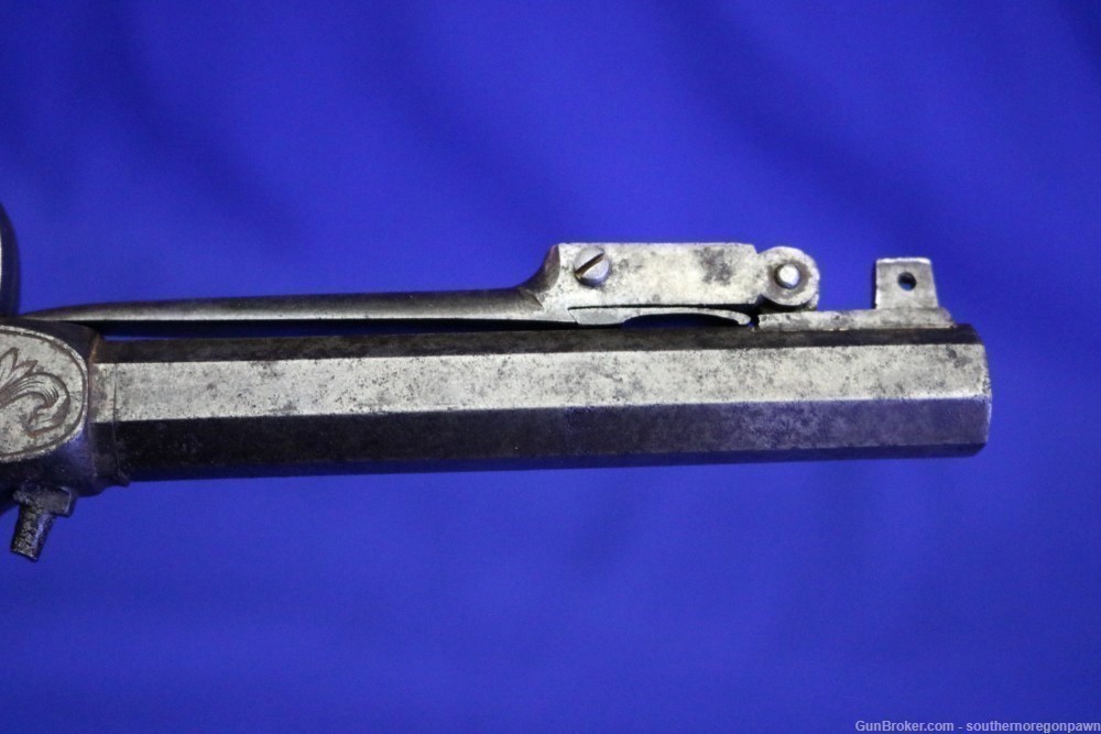 L & Co  Snap Bayonet  folding .44 cal Percussion pistol walnut  Antique -img-34