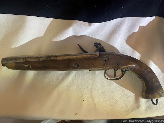 Antique British Military Officers Flintlock Pistol-img-1