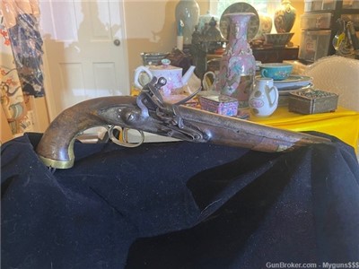 Antique British Military Officers Flintlock Pistol