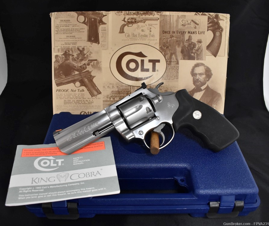 Colt King Cobra Enhanced .357 Magnum 4” BBL Revolver SS 1993 LNIB Estate-img-0