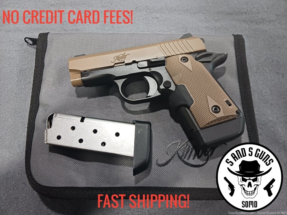 KIMBER MICRO 9 DESERT TAN 9MM CRIMSON TRACE RED LASER PRE-OWNED UNFIRED-img-0