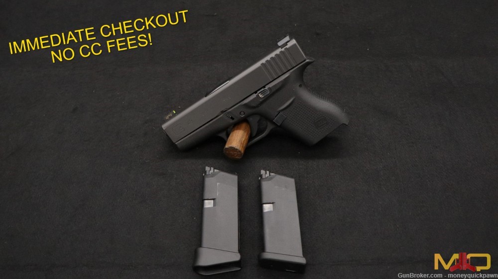 Glock G43 9mm Great Condition W/ Night Sight 2 Mags Penny Start!-img-0
