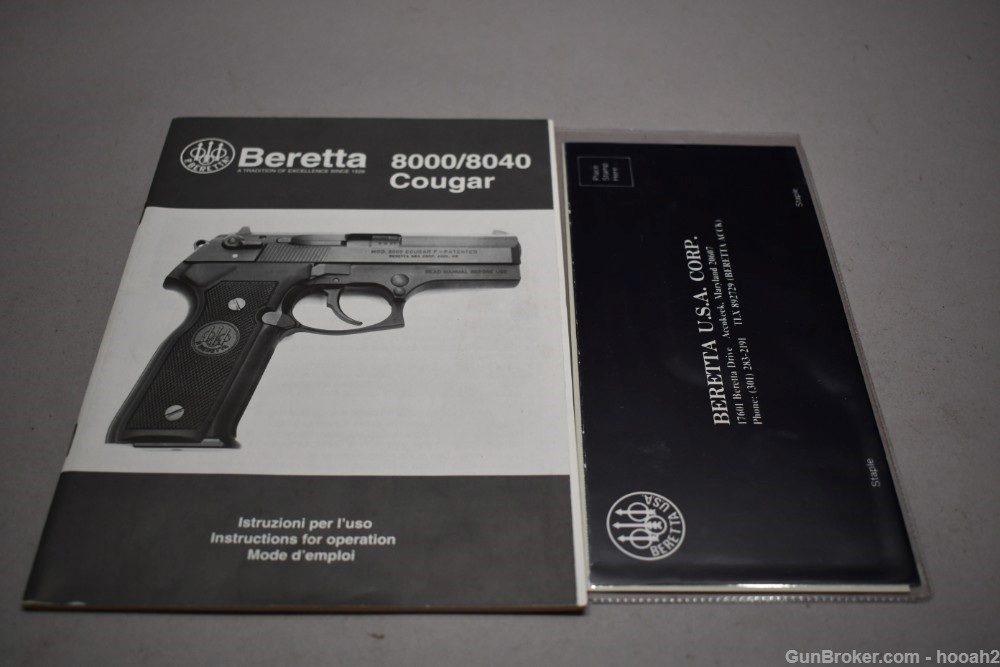 Excellent Beretta 8045F Mini Cougar 45 ACP Semi Auto Pistol W Box-img-37