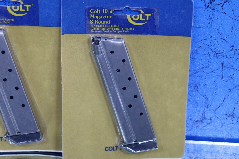 LOT OF 2 VINTAGE NEW IN PACKAGE COLT DELTA ELITE 10MM 1911 8 ROUND MAGAZINE-img-4