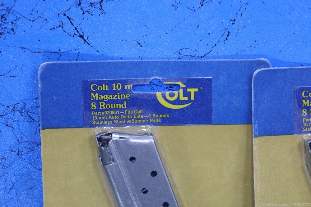 LOT OF 2 VINTAGE NEW IN PACKAGE COLT DELTA ELITE 10MM 1911 8 ROUND MAGAZINE-img-2