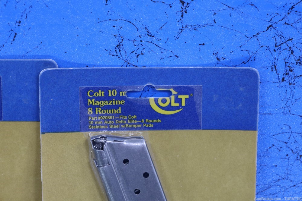 LOT OF 2 VINTAGE NEW IN PACKAGE COLT DELTA ELITE 10MM 1911 8 ROUND MAGAZINE-img-3