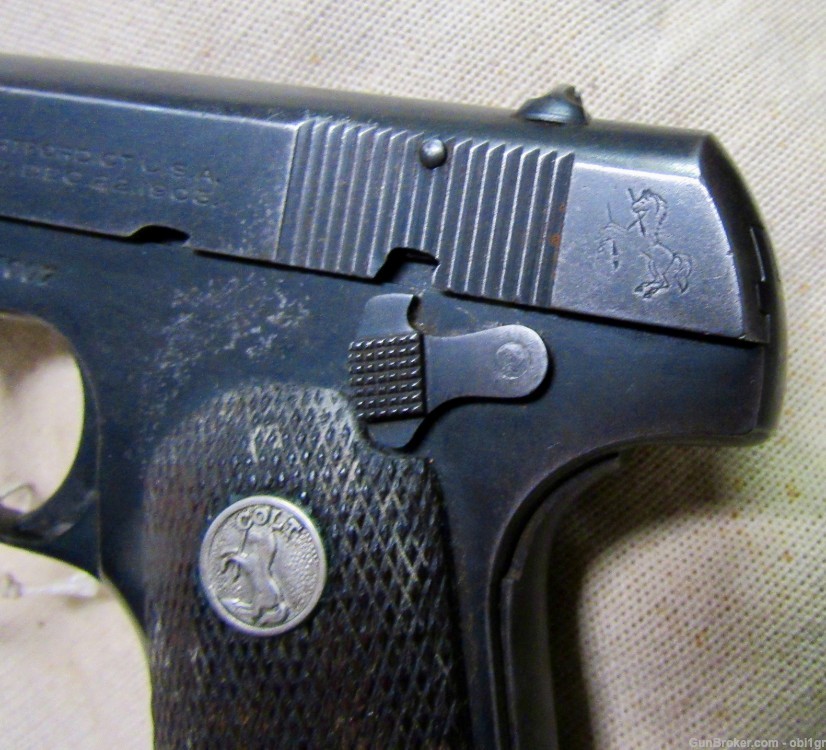 Colt Model 1908 .380 Hammerless Pistol 1937 .01 NO RESERVE-img-5