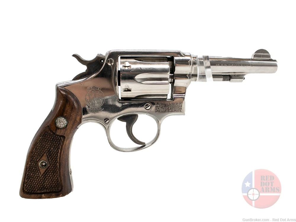 Smith and Wesson model 10, 38 S&W, 4" Nickle-img-0