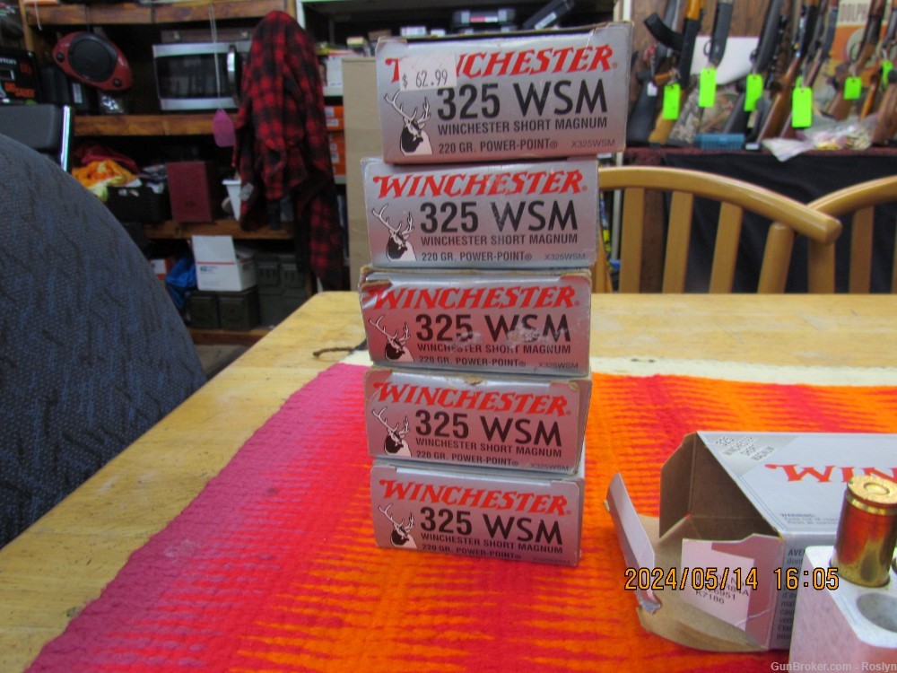 6-20 Round Boxes 325 WSM Ammo,220 gr.Power Point-img-2