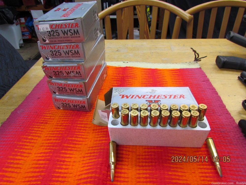 6-20 Round Boxes 325 WSM Ammo,220 gr.Power Point-img-0