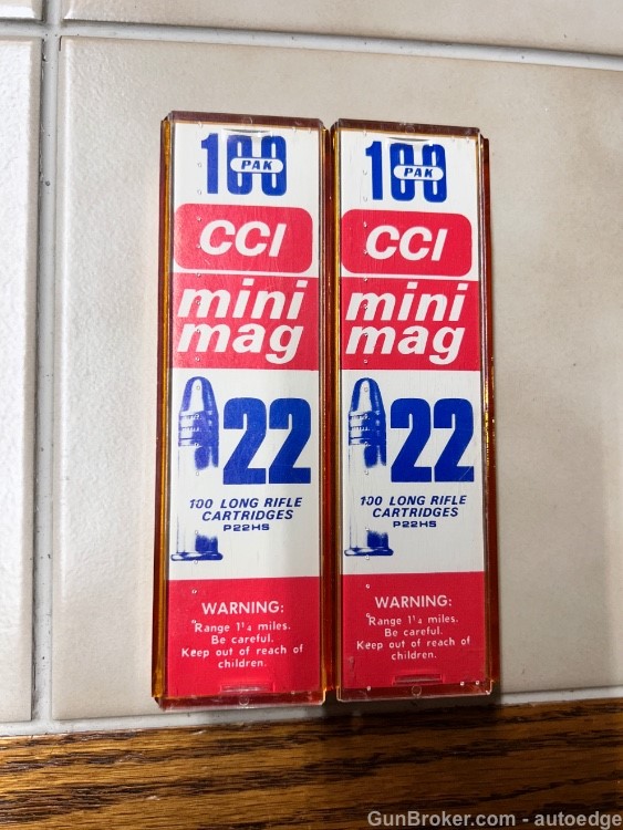 (2) Boxes of 100 Vintage CCI Mini Mag .22 Long Rifle MINT Packages Mini-Mag-img-0