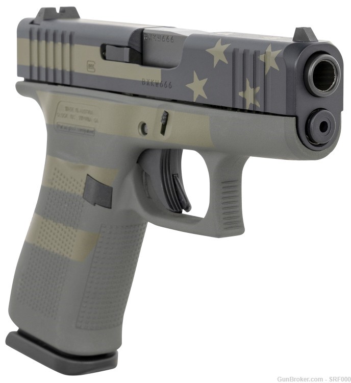 Glock 43X Subcompact 9mm Luger Operator Flag Cerakote-img-0