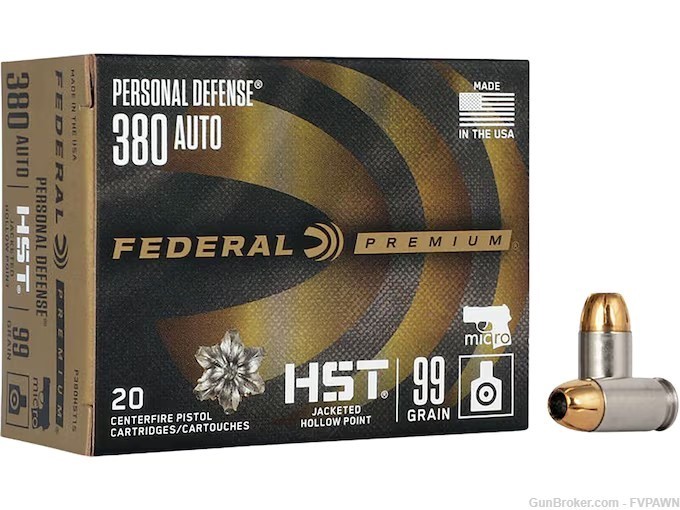 3 Boxes Federal Premium Personal Defense 380 ACP Ammo 99 Grain Federal HST-img-0