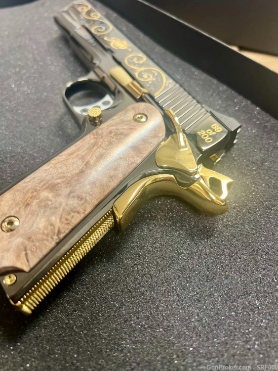 Kimber 1911 Black Deluxe .45 acp CNC Firearms 24KT GOLD INLAY-img-3