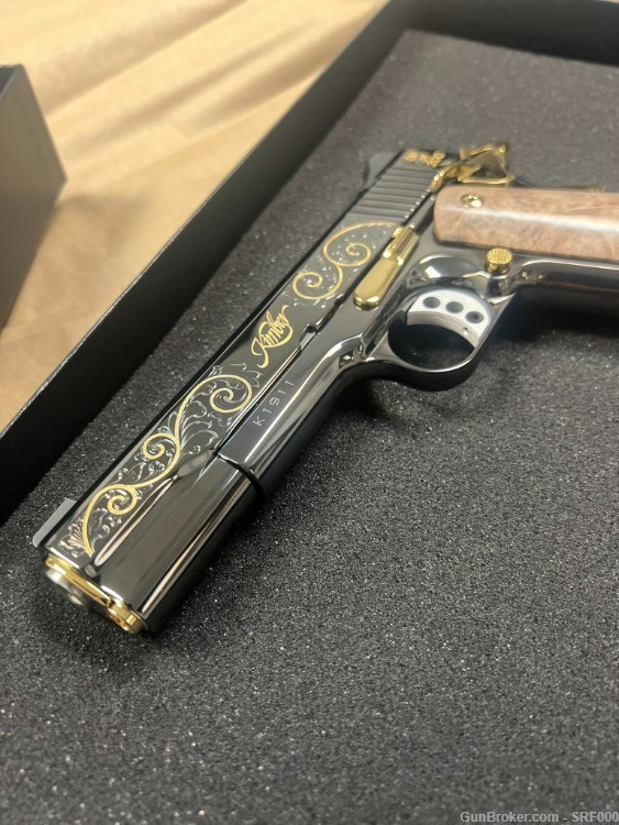 Kimber 1911 Black Deluxe .45 acp CNC Firearms 24KT GOLD INLAY-img-2