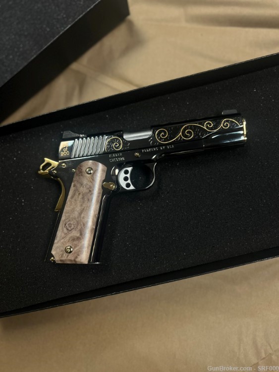 Kimber 1911 Black Deluxe .45 acp CNC Firearms 24KT GOLD INLAY-img-4