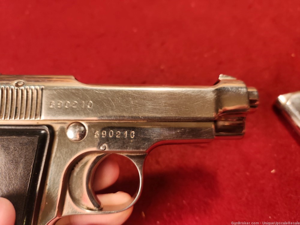 Beretta model 1934 380 ACP semi auto pistol - nickel with 2 mags-img-4