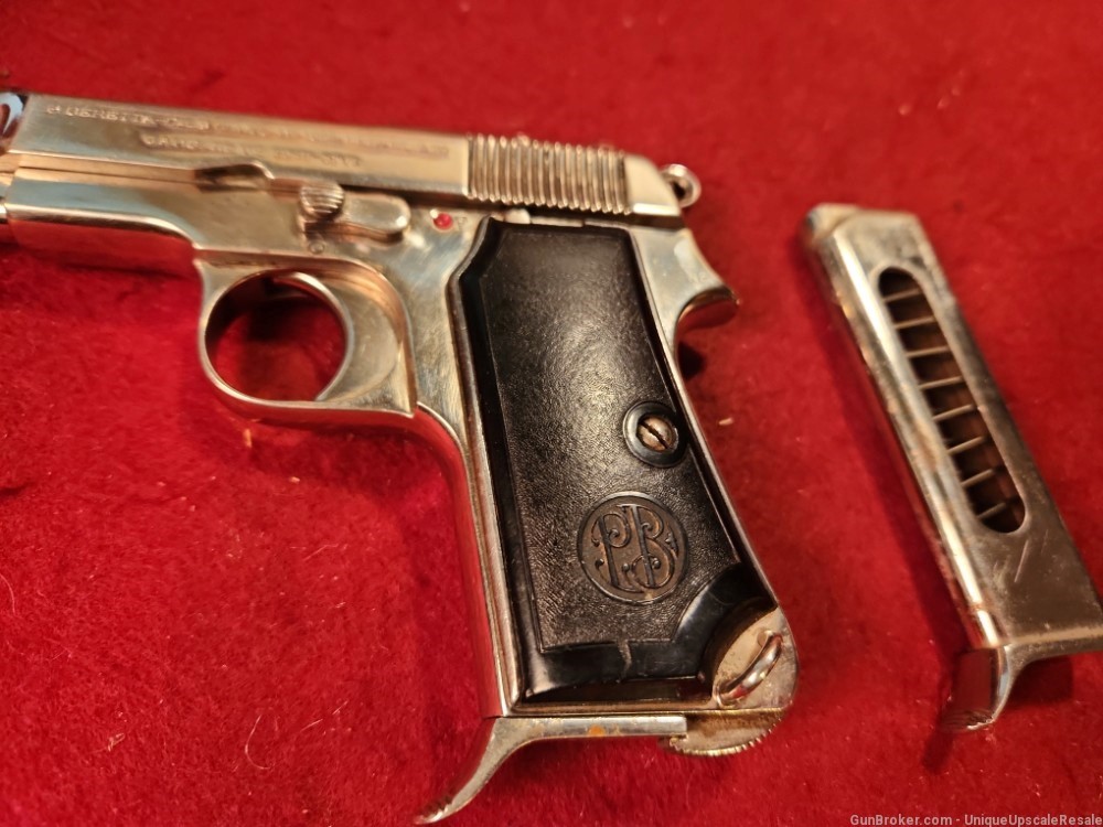 Beretta model 1934 380 ACP semi auto pistol - nickel with 2 mags-img-7