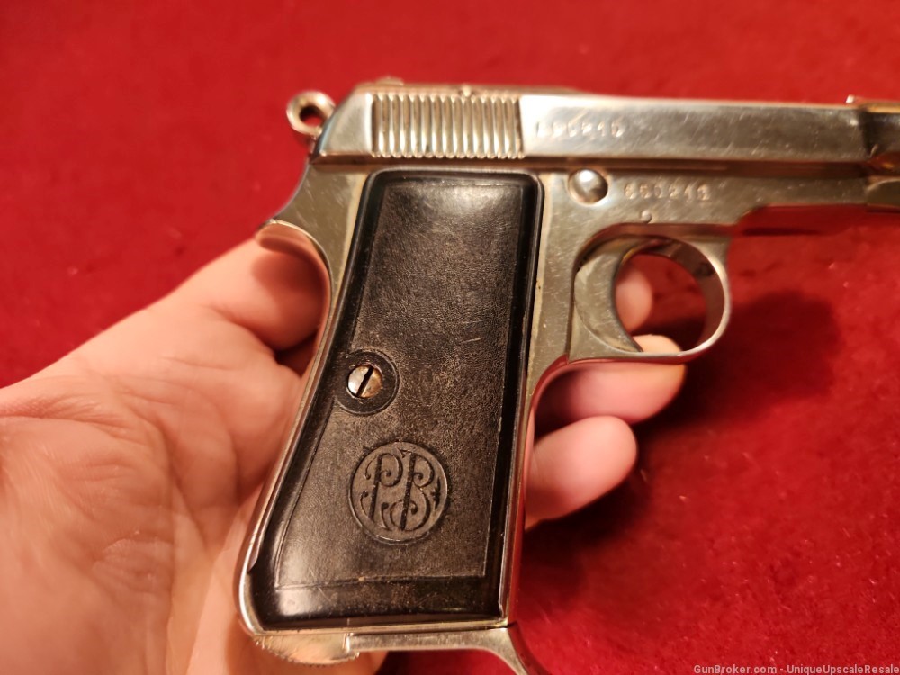 Beretta model 1934 380 ACP semi auto pistol - nickel with 2 mags-img-8
