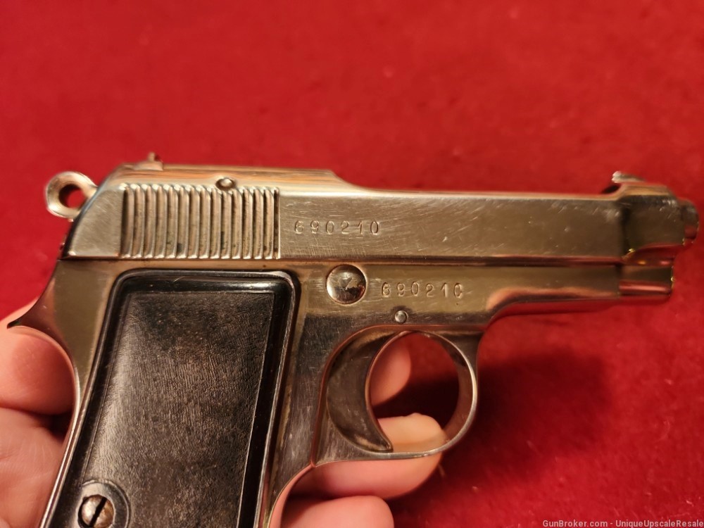 Beretta model 1934 380 ACP semi auto pistol - nickel with 2 mags-img-9