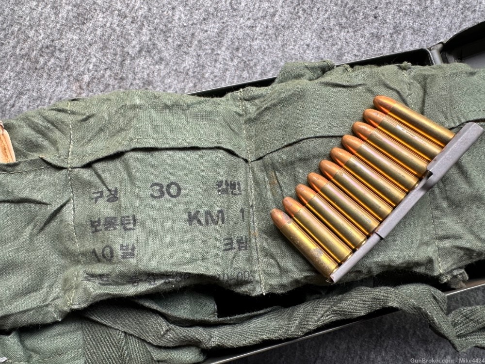 1080 Rounds-South Korean 30 Carbine M1 Ammo-In Bandoliers on Clips-FMJ Ball-img-1