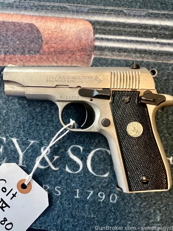 Colt MKIV Series 80 Government 380 ACP Pistol Electroless Nickel-img-1