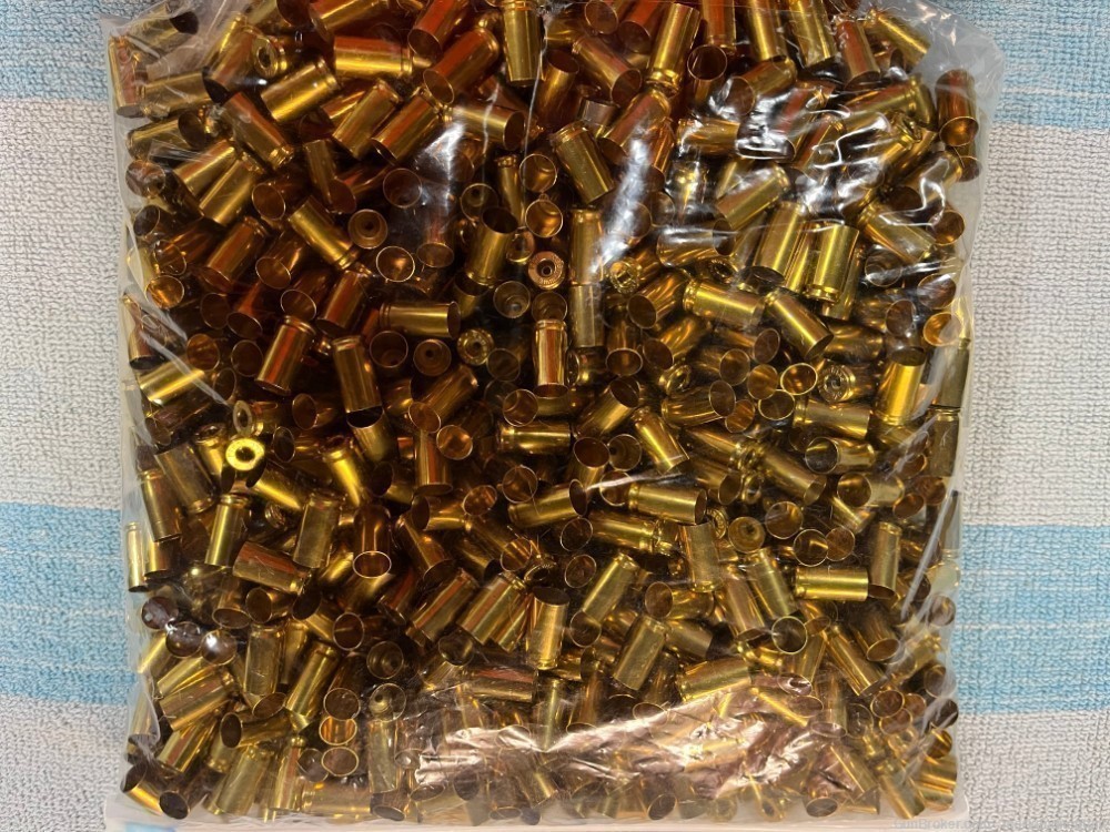 1000 rounds once-fired, de-primed, and twice-tumbled 9mm brass-img-0