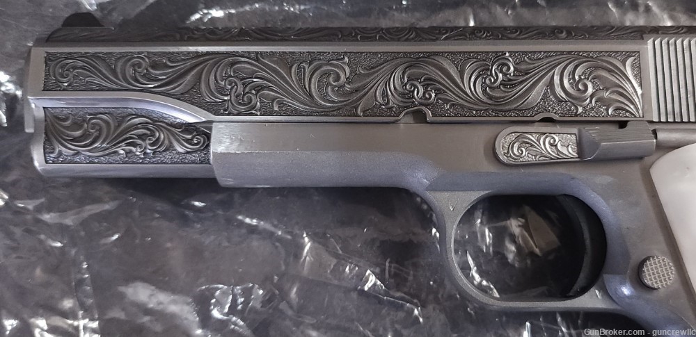 Colt 1911 The Regal AAA Stainless SS 38 Super Altamont Co Engraved Layaway -img-7