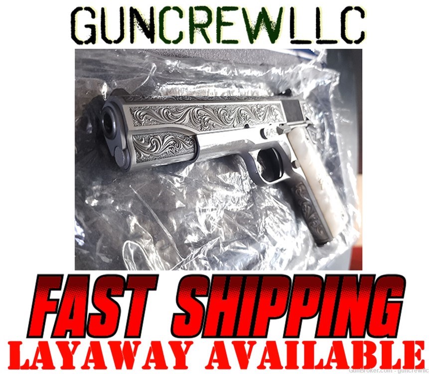 Colt 1911 The Regal AAA Stainless SS 38 Super Altamont Co Engraved Layaway -img-0