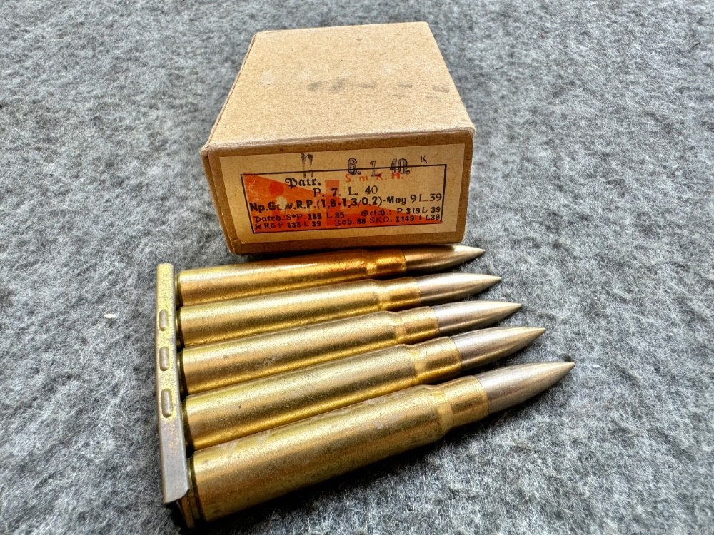 Box of WW2 German 8mm Mauser SMKH-Super AP Ammo-Scarce-img-0