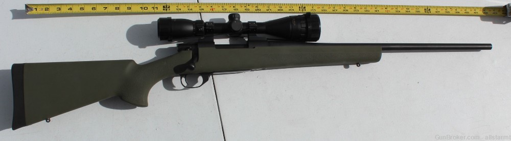 Howa 1500 243 Win 22" Hogue Green Stock Nikko Stirling 3.5-10x44 Side Focus-img-0