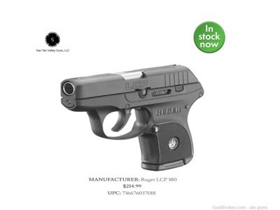 Ruger LCP   UPC:736676037018