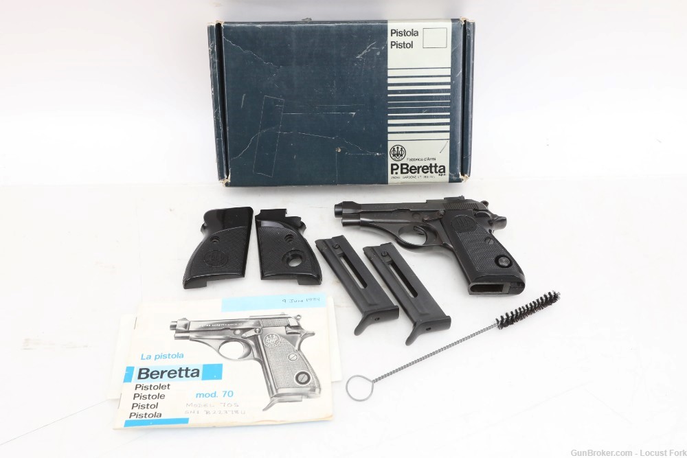 Beretta 70S 22lr 22 Long Rifle Italy 3.5" LIKE NEW IN BOX 2-Mags 2-Grips NR-img-0