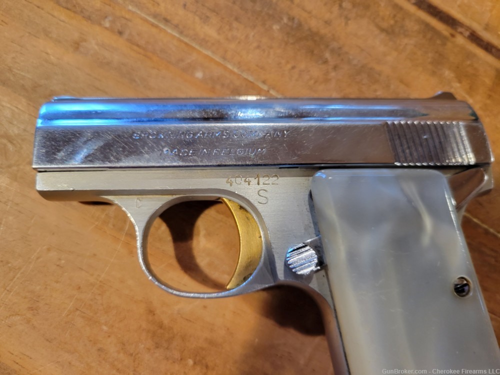 "Baby" Browning .25 Caliber Semi Pocket pistol.  exquisite! -img-5