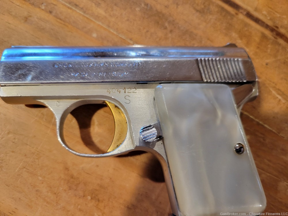 "Baby" Browning .25 Caliber Semi Pocket pistol.  exquisite! -img-8