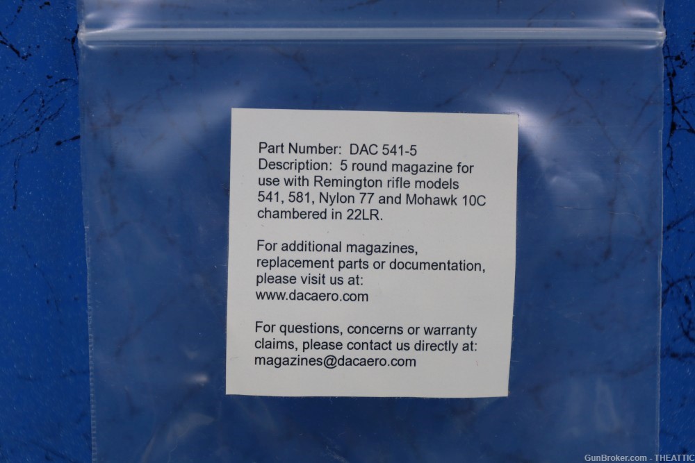 DAC AERO 5 RND 22 LONG RIFLE MAG FOR REMINGTON 541 581 NYLON 77 MOHAWK 10C-img-2