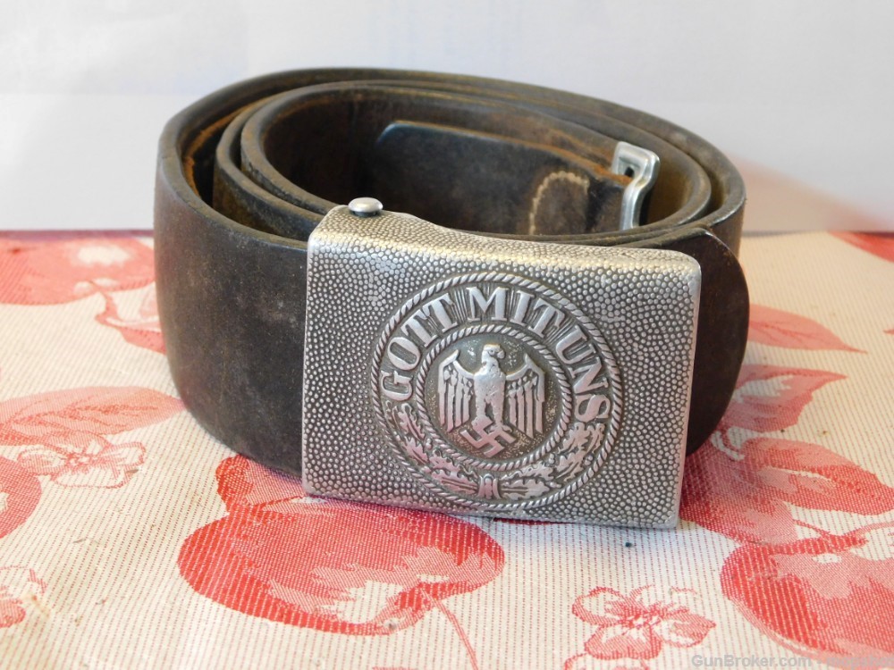 German WWII Army Combat Belt and Buckle-img-5
