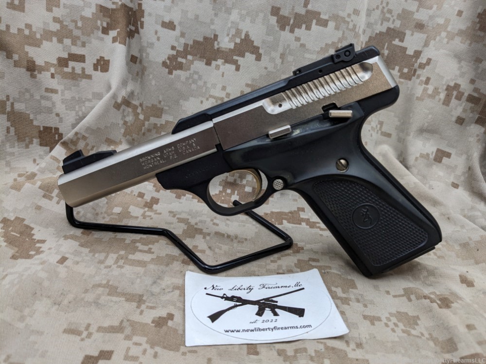 Browning Buck Mark Micro Nickel .22LR Pistol 4" BBL MFG in 1995 USED VG-img-0