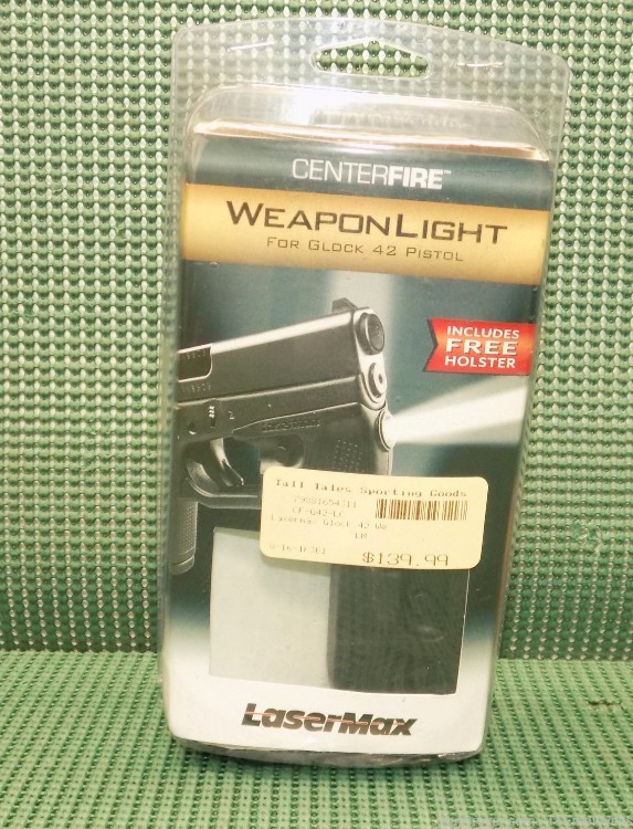 LaserMax Centerfire Weapon Light Glock 42 #CF-G42-LC New NO RESERVE-img-0