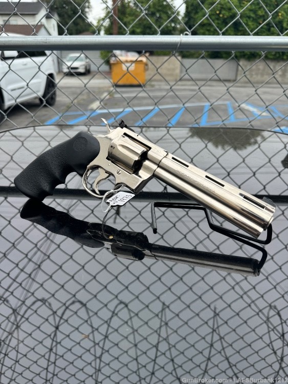 Colt Python 6" Nikel .357 Magnum Revolver 1973-img-1