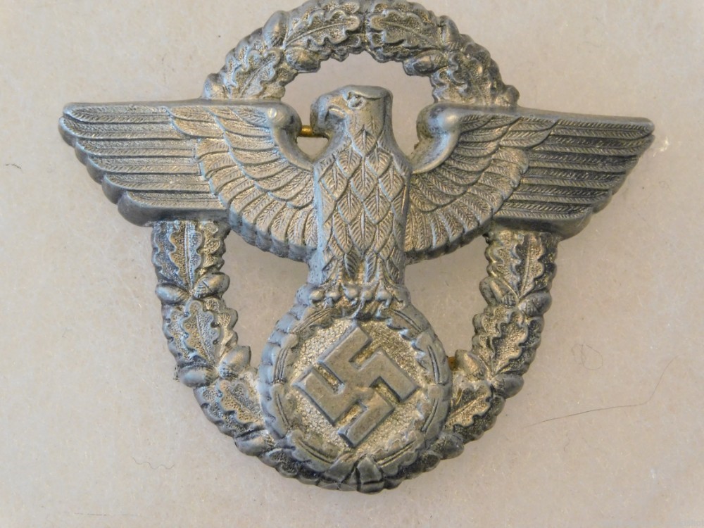 German WWII Police Visor Cap Eagle-img-0