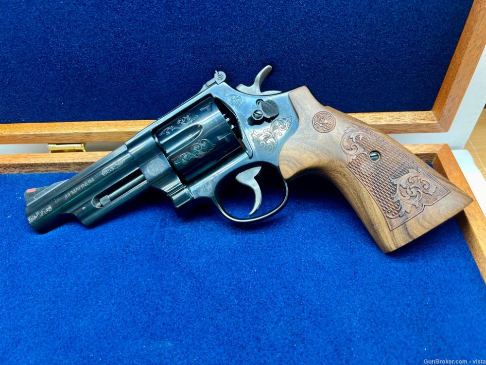 S&W Model 29 Engraved 44 Magnum with Wood Presentation Box-img-1