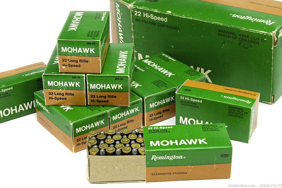 500rd Brick Remington MOHAWK Vintage 22LR Ammo, Original Boxes, Nice!-img-3