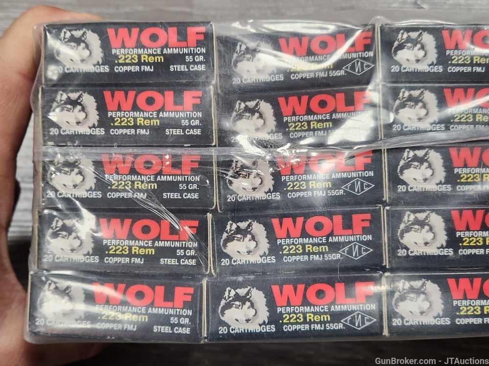 Wolf Polyformance .223 Rem FMJ 55 Grain 500 Rounds Steel Case-img-2