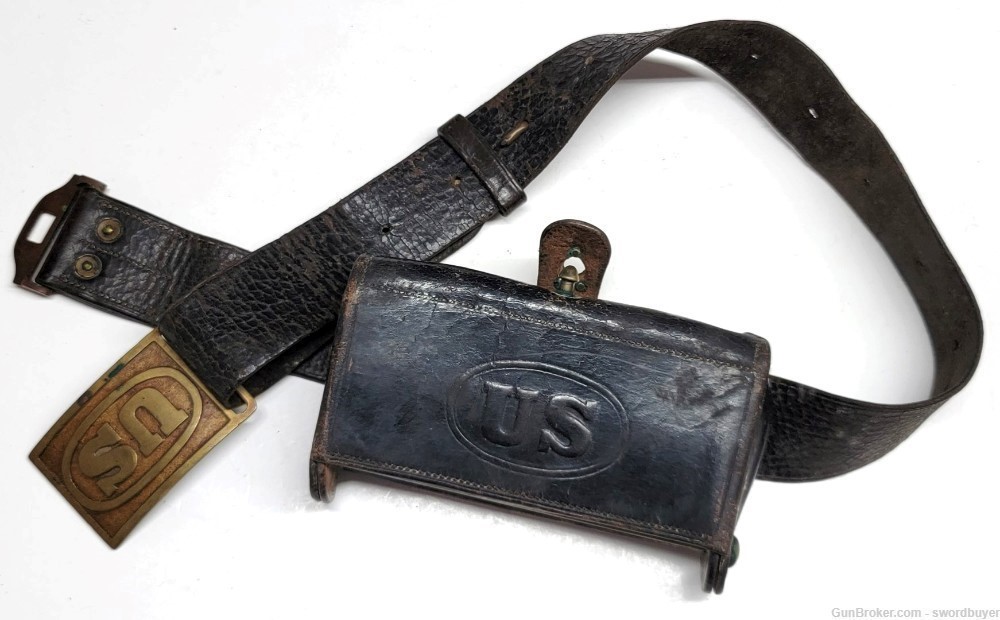 Indian Wars US M1874 Enlisted Man’s Belt and Mckeever Cartridge Pouch Set-img-1