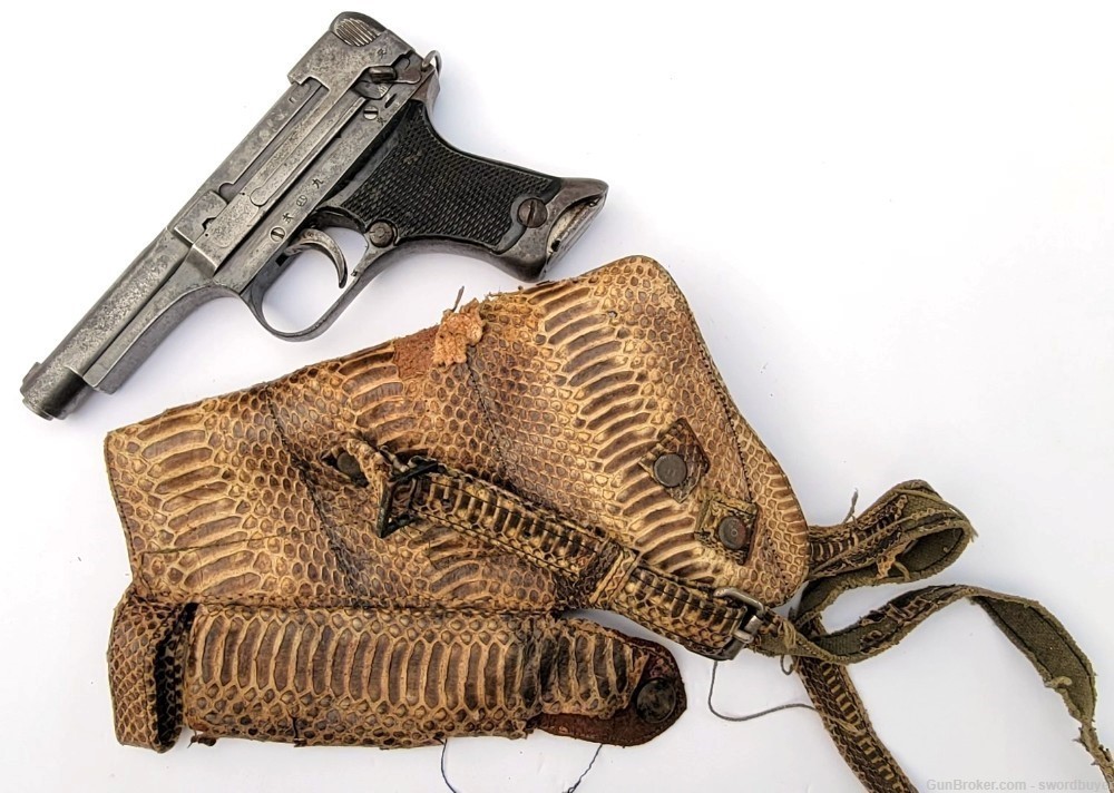 WWII Japanese Type 94 Pistol with Unique Snakeskin Shoulder Holster C&R!-img-16